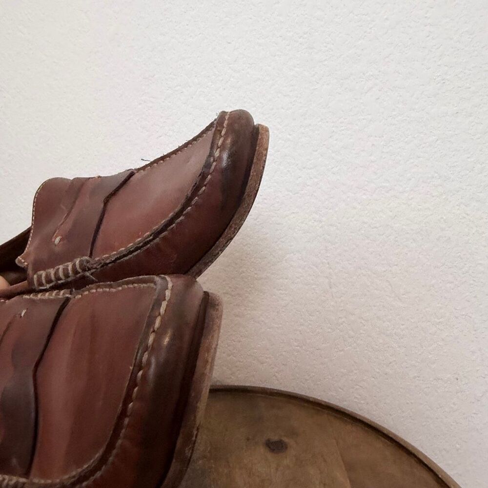 Trask Brown Leather Slip-On Classic Sadler Loafer Dress Shoes Men's Size 12 - Picture 8 of 12